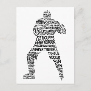 Hockey Enforcer Word Art Postcard