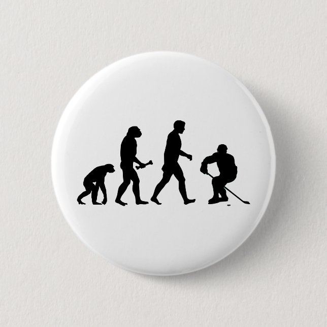 Hockey Evolution Pinback Button (Front)