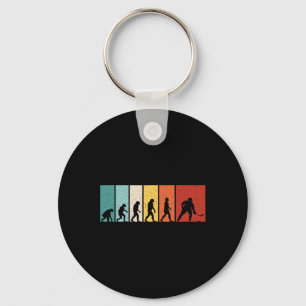 Hockey Evolution Retro Ice Hockey Player Men Boys  Keychain