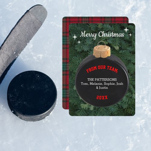 Hockey Fan Personalized Ornament Christmas Card