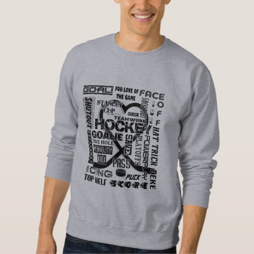 Hockey Fan Words Black Logo Sweatshirt