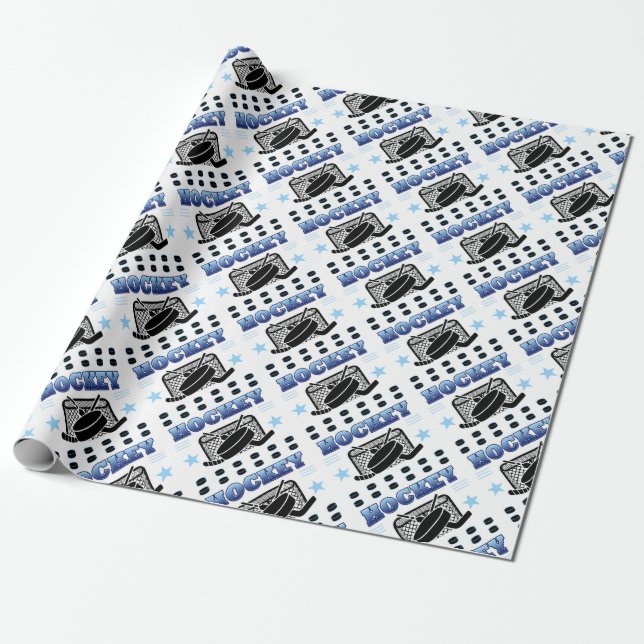 Hockey Fan Wrapping Paper (Unrolled)