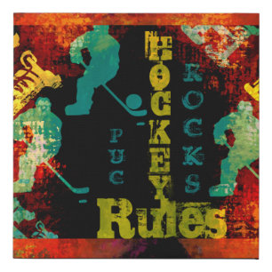 HOCKEY FAUX CANVAS PRINT