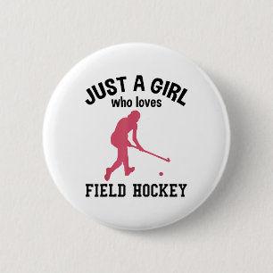 Hockey Field Hockey Player Field Hockey Stick Cool Button