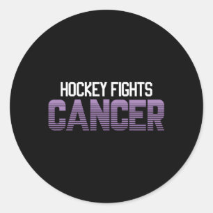 Hockey Fights Cancer Classic Round Sticker