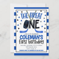Hockey First Birthday Invitation