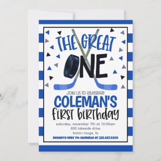 Hockey First Birthday Invitation
