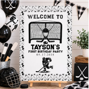 Hockey First Year Down 1st Birthday Foam Board