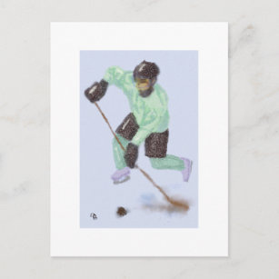 Hockey for the Goal Art Postcard