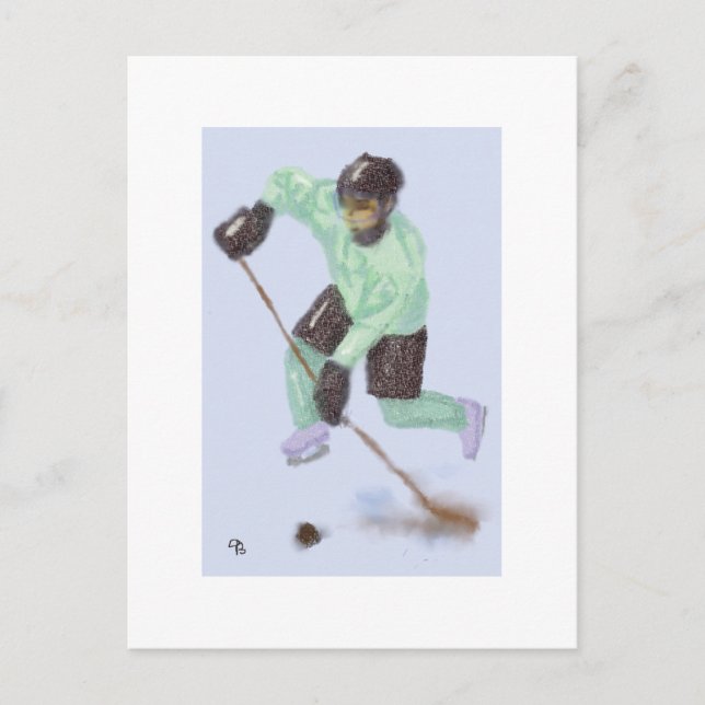 Hockey for the Goal Art Postcard (Front)