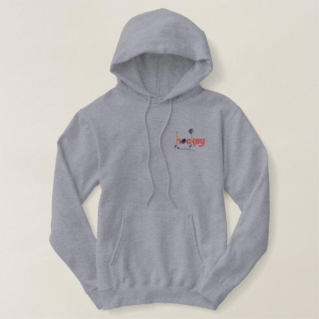 Hockey Fun Embroidered Hoodie (Design Front)