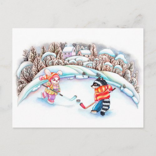 Hockey Fun Postcard