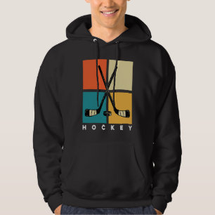 Hockey Funny Hockey Frisbee Lover Retro Vintage 70 Hoodie