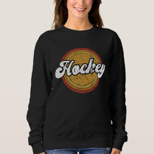 Hockey Funny Hockey Frisbee Lover Retro Vintage 70 Sweatshirt
