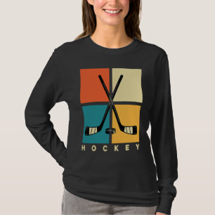 Hockey Funny Hockey Frisbee Lover Retro Vintage 70 T-Shirt