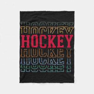 Hockey Funny Layered Text Team Player Coach Youth Fleece Blanket