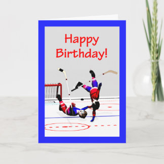 Hockey Game Birthday Card