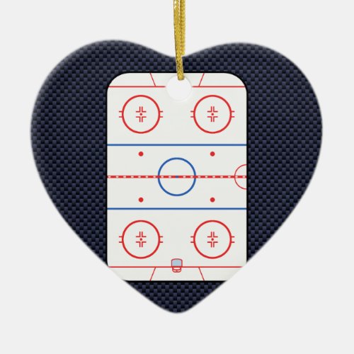 Hockey Game Companion Carbon Fiber Style Ceramic Ornament