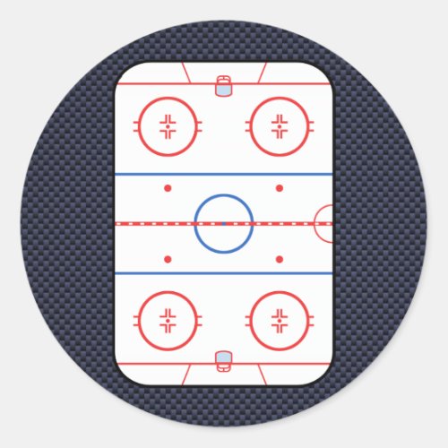 Hockey Game Companion Carbon Fiber Style Classic Round Sticker