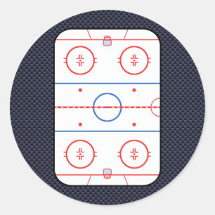 Hockey Game Companion Carbon Fiber Style Classic Round Sticker