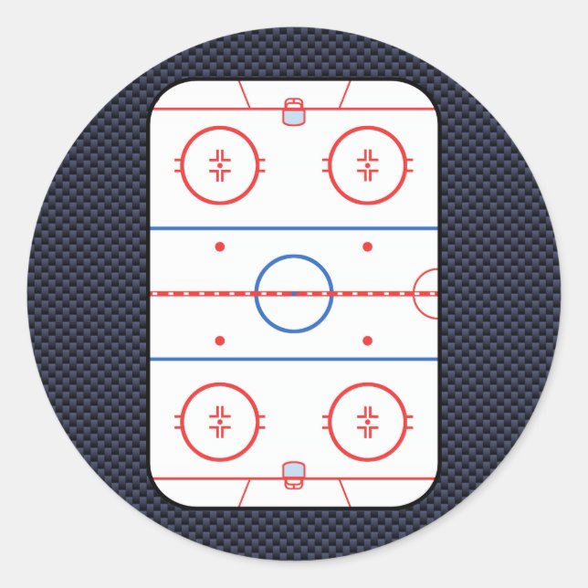 Hockey Game Companion Carbon Fiber Style Classic Round Sticker (Front)