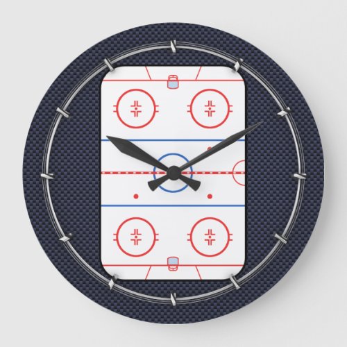 Hockey Game Companion Carbon Fiber Style Large Clock