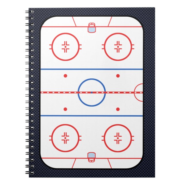 Hockey Game Companion Carbon Fiber Style Notebook (Front)