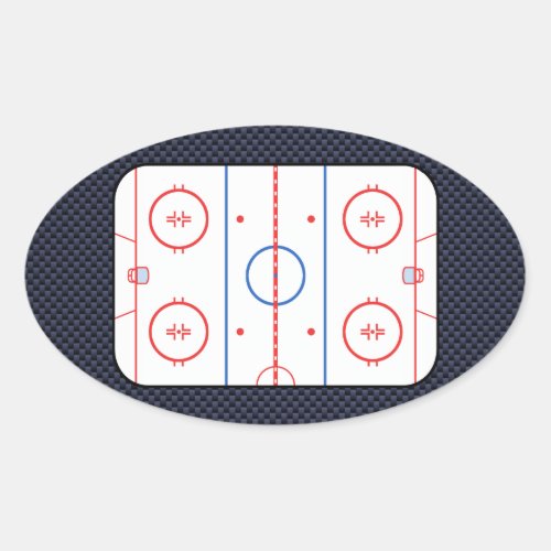 Hockey Game Companion Carbon Fiber Style Oval Sticker