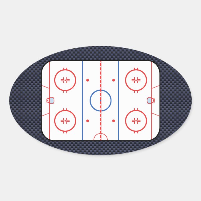 Hockey Game Companion Carbon Fiber Style Oval Sticker (Front)