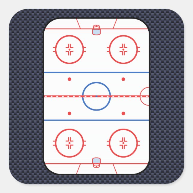 Hockey Game Companion Carbon Fiber Style Square Sticker (Front)