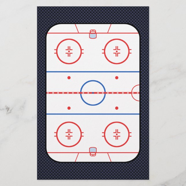 Hockey Game Companion Carbon Fiber Style Stationery (Front)