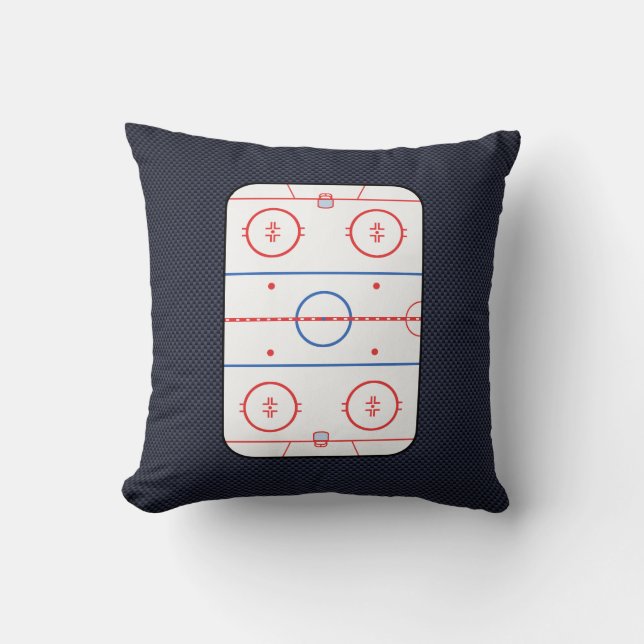 Hockey Game Companion Carbon Fiber Style Throw Pillow (Front)
