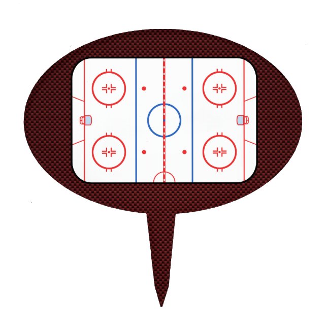 Hockey Game Companion Rink Diagram Cake Topper (Front)