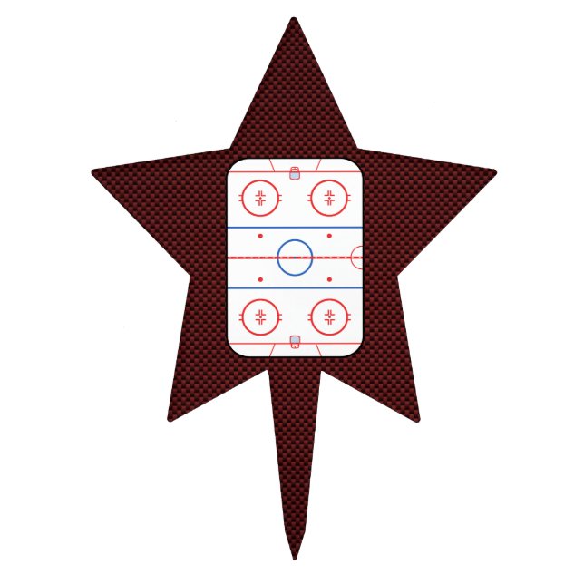 Hockey Game Companion Rink Diagram Cake Topper (Front)
