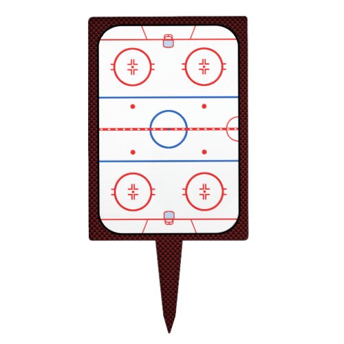 Hockey Game Companion Rink Diagram Cake Topper