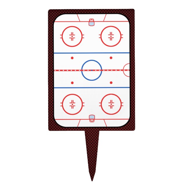 Hockey Game Companion Rink Diagram Cake Topper (Front)
