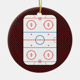 Hockey Game Companion Rink Diagram Ceramic Ornament