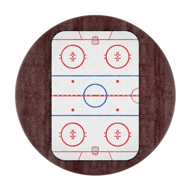 Hockey Game Companion Rink Diagram Cutting Board (Front)