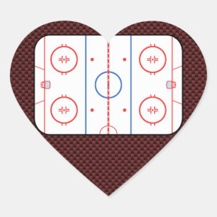 Hockey Game Companion Rink Diagram Heart Sticker