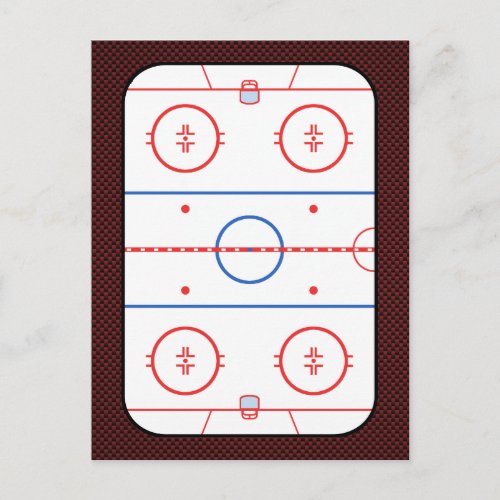 Hockey Game Companion Rink Diagram Postcard