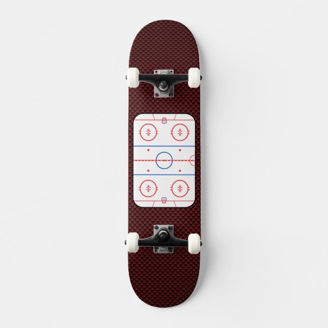 Hockey Game Companion Rink Diagram Skateboard Deck (Front)