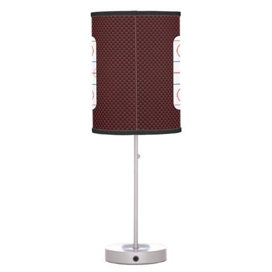 Hockey Game Companion Rink Diagram Table Lamp (Back)