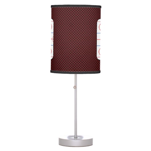 Hockey Game Companion Rink Diagram Table Lamp (Front)
