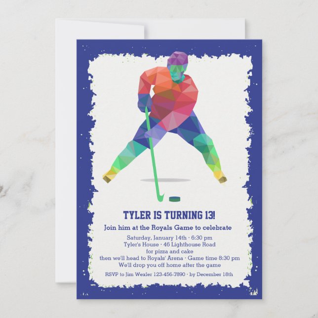 Hockey Geometrics Invitation (Front)