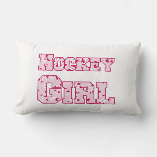 Hockey Girl Pink Floral Lumbar Pillow