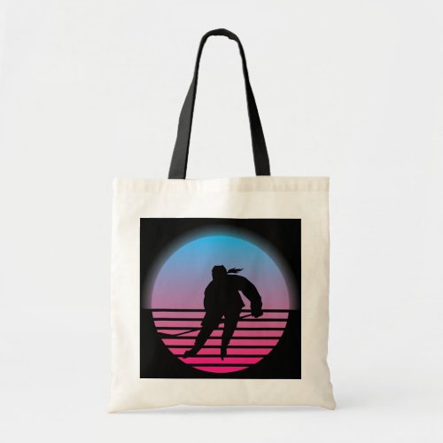 Hockey Girl Retro Sunset  Tote Bag