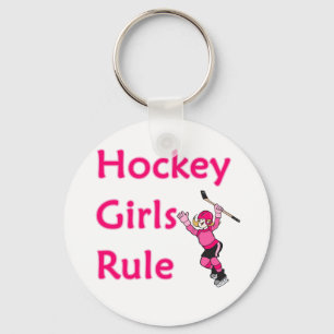 Hockey Girls Rule Keychain
