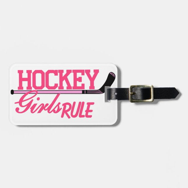 Hockey Girls Rule Luggage Tag (Front Horizontal)
