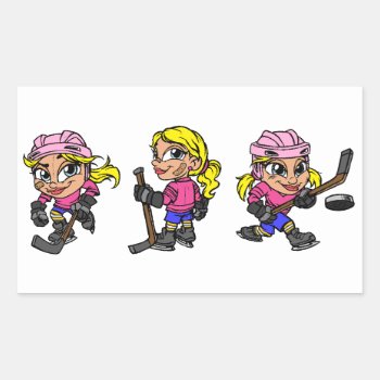 Hockey Girls Sticker by calroofer at Zazzle