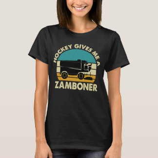 Hockey Gives Me A Zamboner Funny Hockey Retro Vint T-Shirt